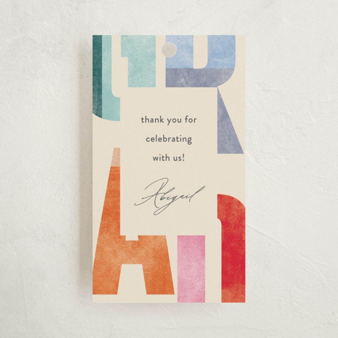 "Grad Party" - Graduation Favor Tags in Confetti by Pixel and Hank - Front