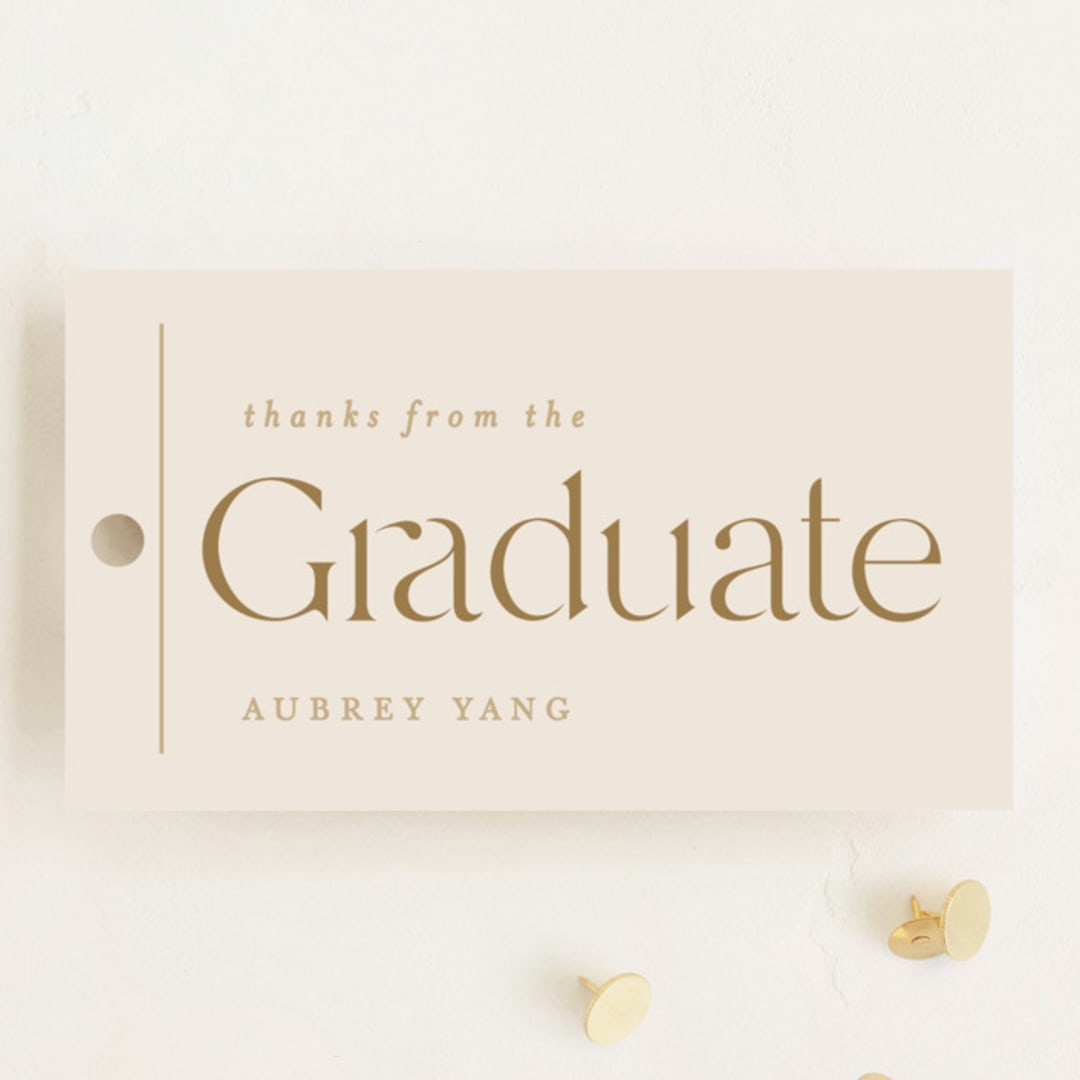 "Typeset" - Graduation Favor Tags in Dove by Erin L. Wilson - Front