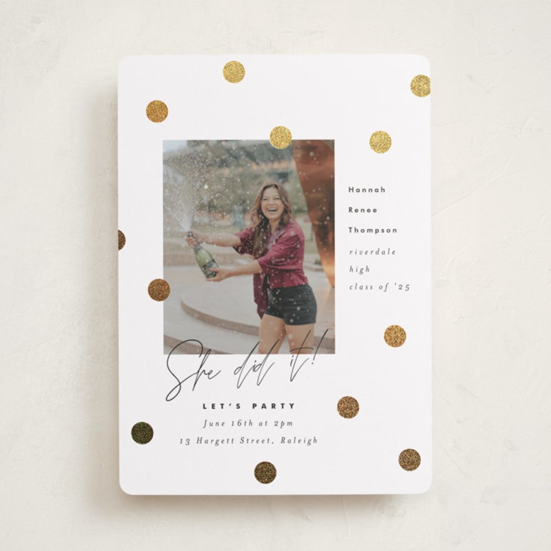 "You Did It!" - Graduation Party Invitations in Pearl by Pink House Press - Front