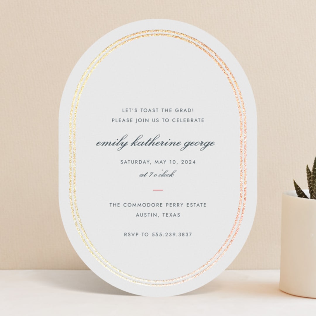 "toast the grad" - Graduation Party Invitations in Cherry by Megan Davis - Front