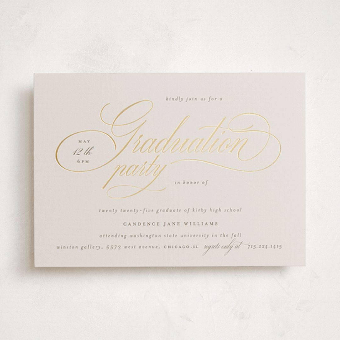 "Livia" - Graduation Party Invitations in Cream by Jelena Vuletic - Front