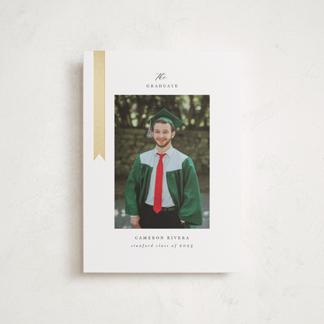 "Epilogue" - Graduation Announcements in Noir by Jackie Crawford - Front