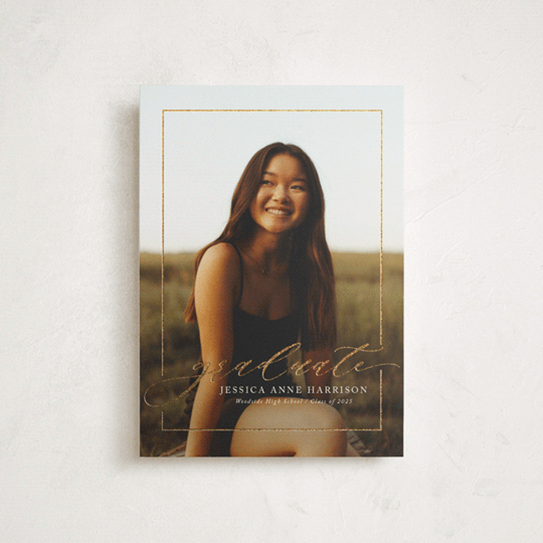 "Break boundaries" - Graduation Announcements in Ivory by Yaling Hou Suzuki - Front