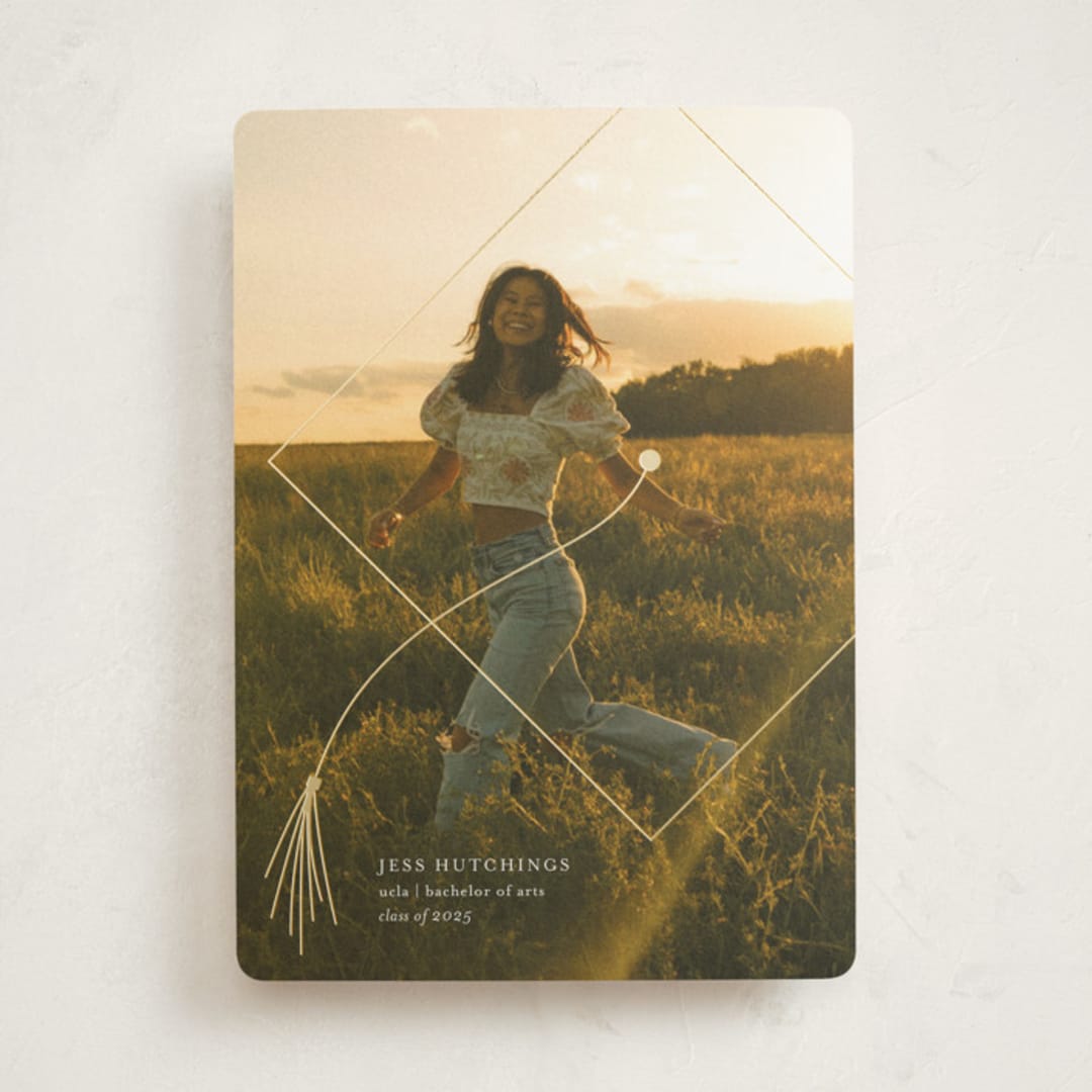 "Gilded Cap" - Graduation Announcements in Cloud by Olivia Goree - Front