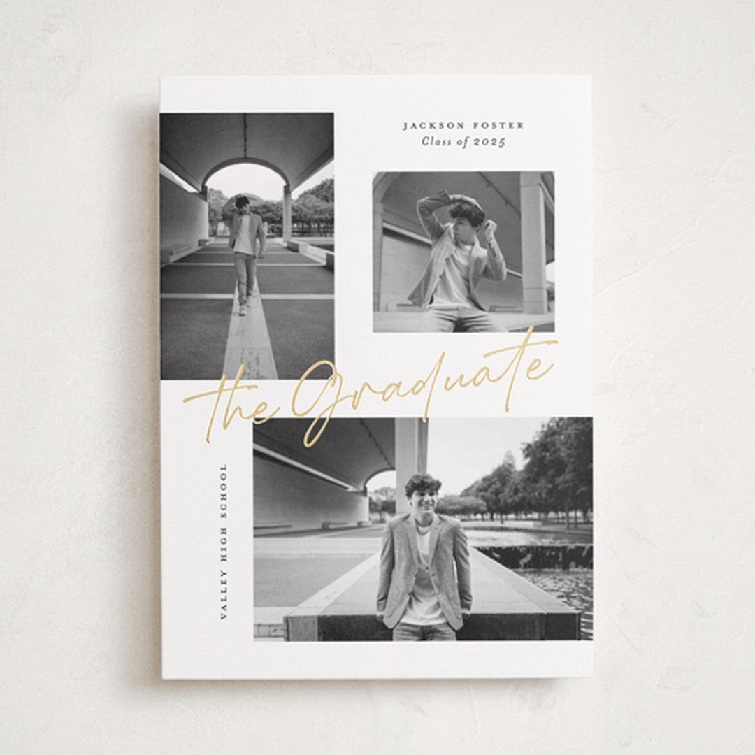 "Complete" - Graduation Announcements in Snow by Michelle Taylor - Front