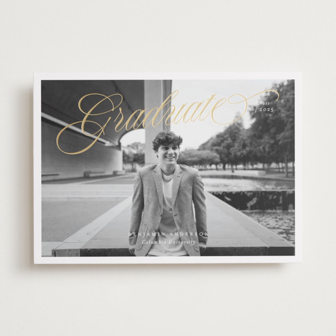 "Opera" - Graduation Announcements in Cotton by Blustery August - Front