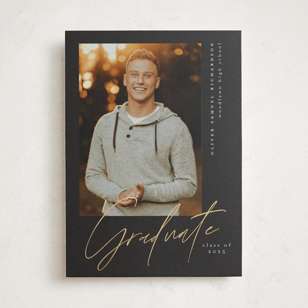 "Brilliance" - Graduation Announcements in Licorice by Jessica Williams - Front