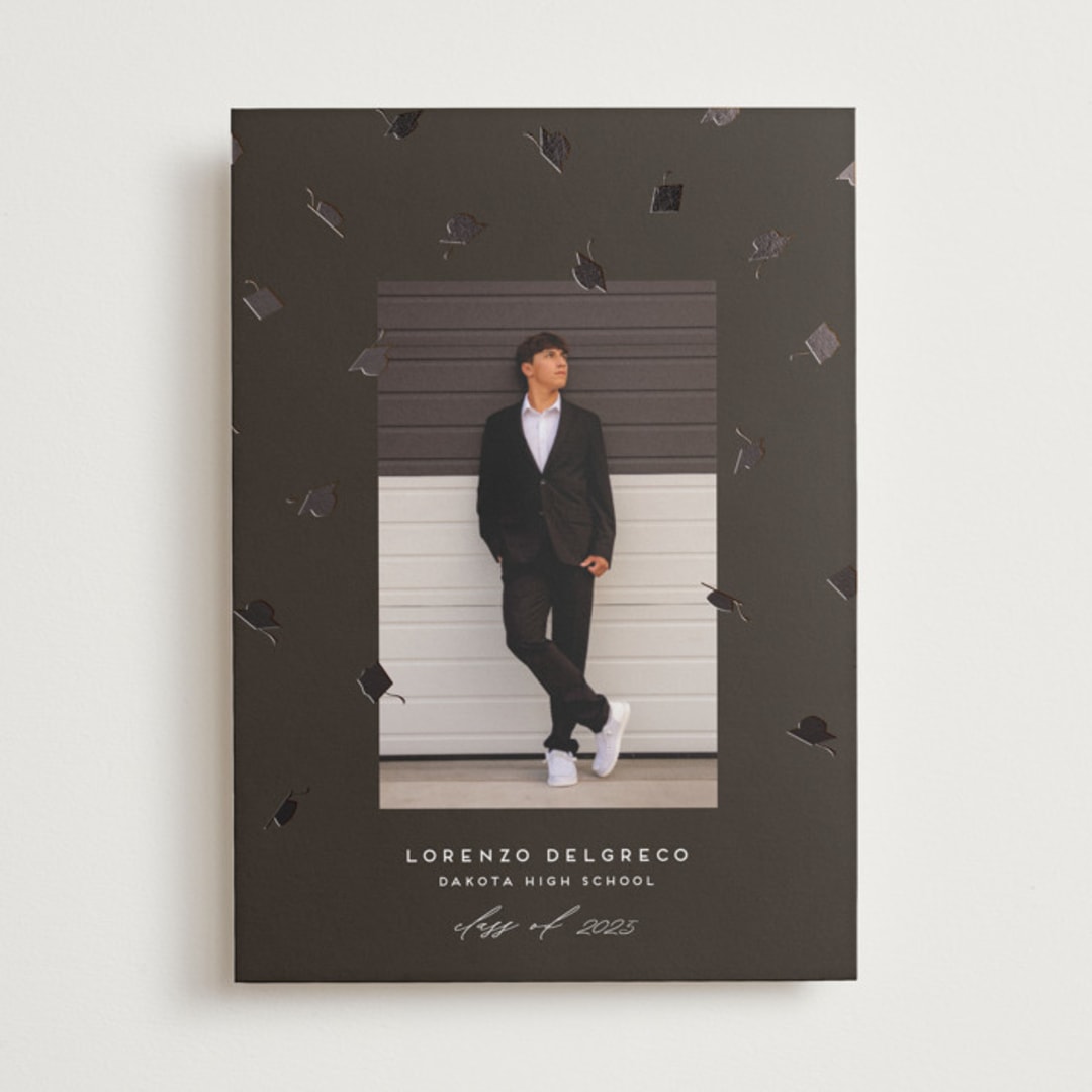 "Hats off grad" - Graduation Announcements in Ardoise by Jamie Alexander - Front