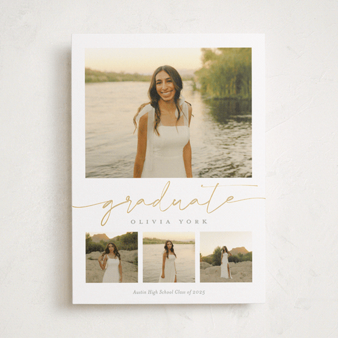"graduation gallery" - Graduation Announcements in Snow by Sarah Curry - Front