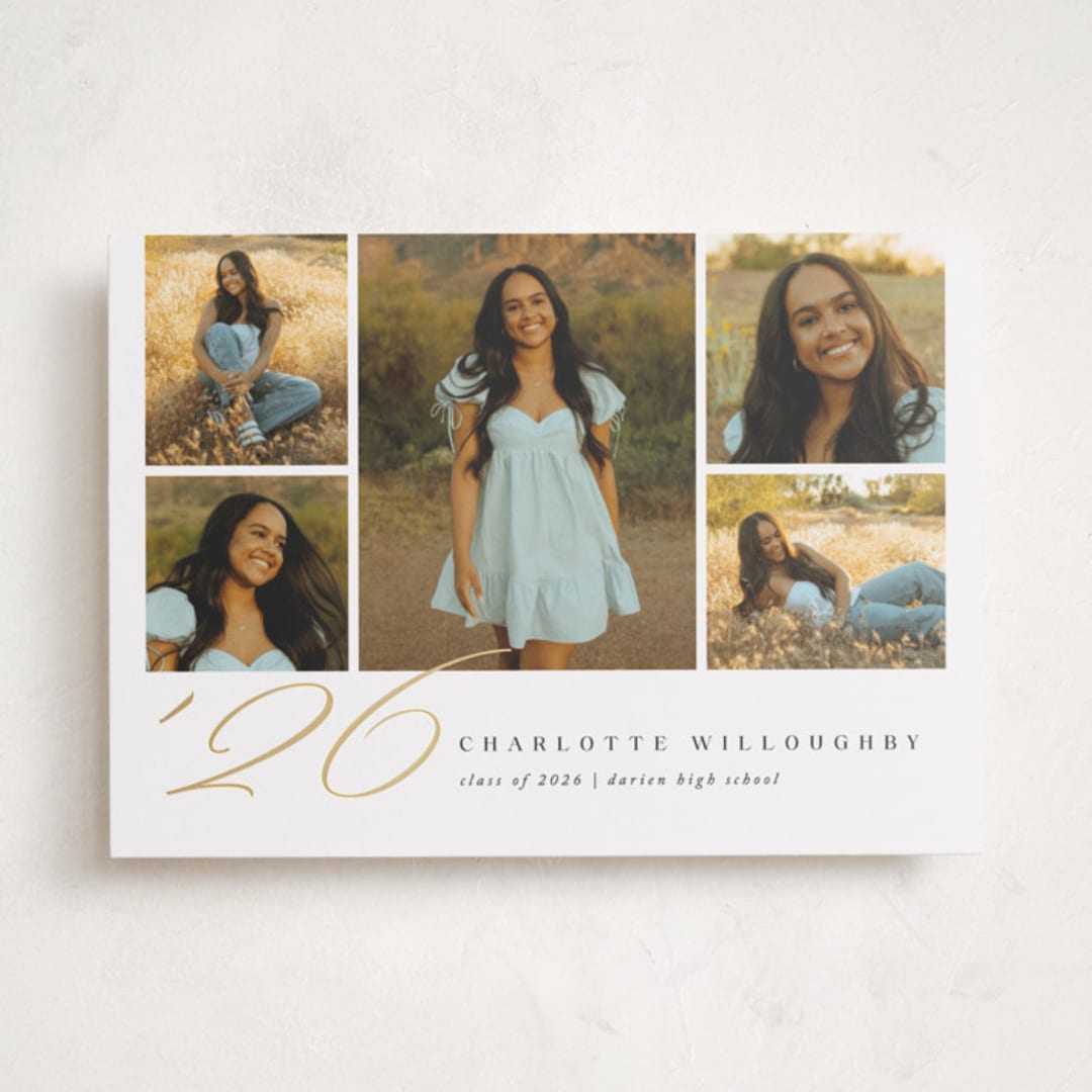"Serene Collage" - Graduation Announcements in Onyx by Olivia Raufman - Front