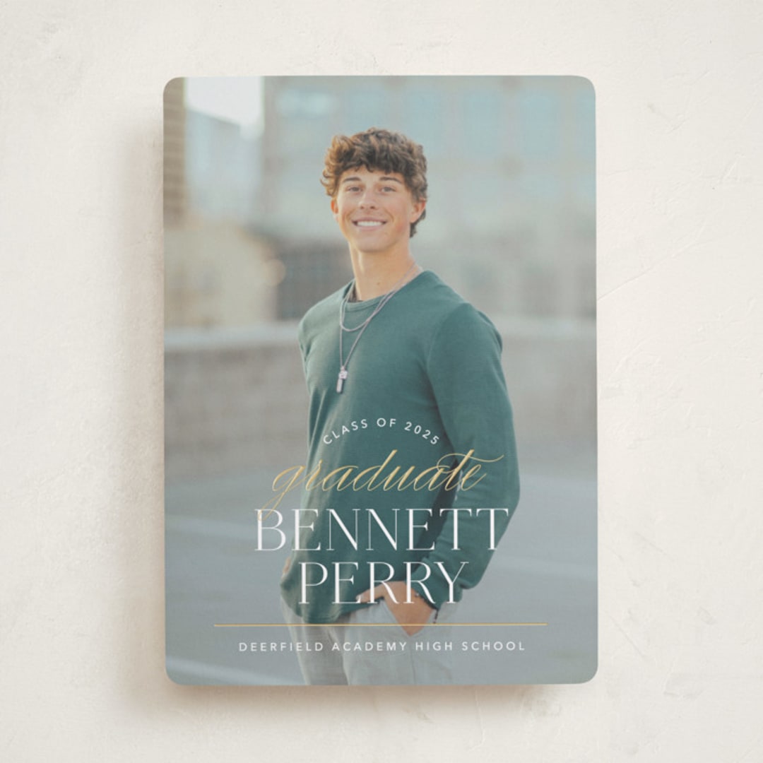 "Academy" - Graduation Announcements in Pearl by Jennifer Postorino - Front