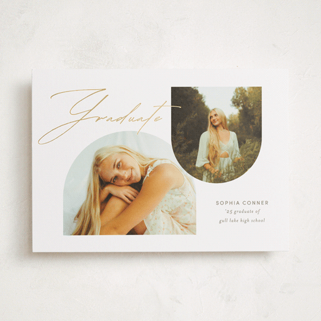 "Hoop" - Graduation Announcements in Salt by Pixel and Hank - Front