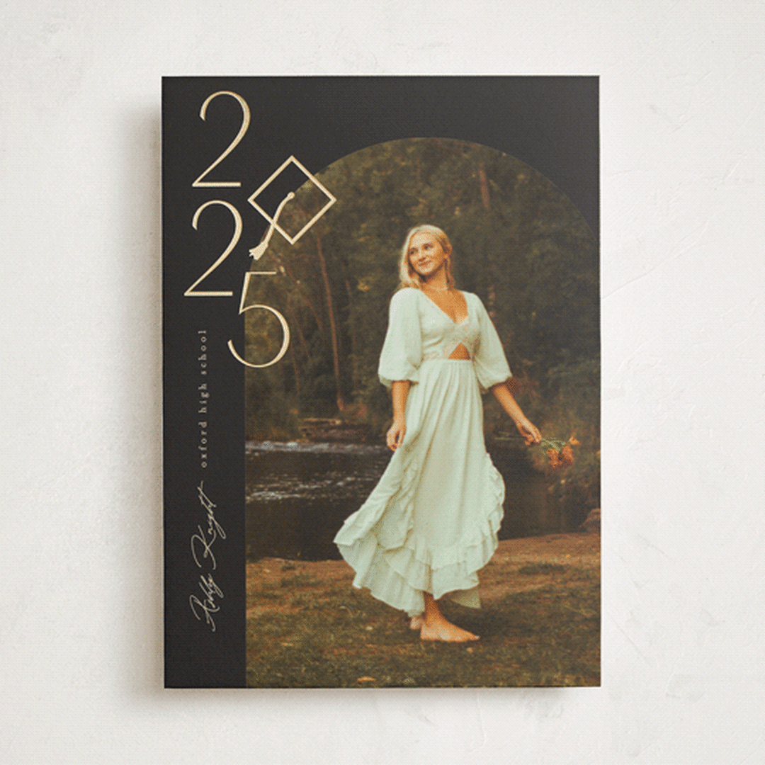 "Shiny year" - Graduation Announcements in Noir by Creo Study - Front