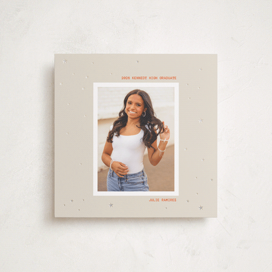 "Starring" - Graduation Announcements in Natural by Jenna Holcomb - Front