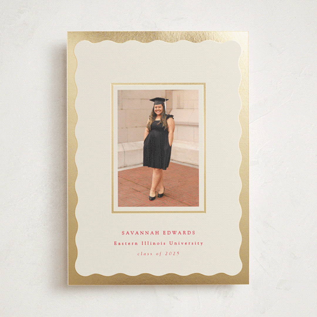 "Decorative Frame" - Graduation Announcements in Crimson by Baumbirdy - Front