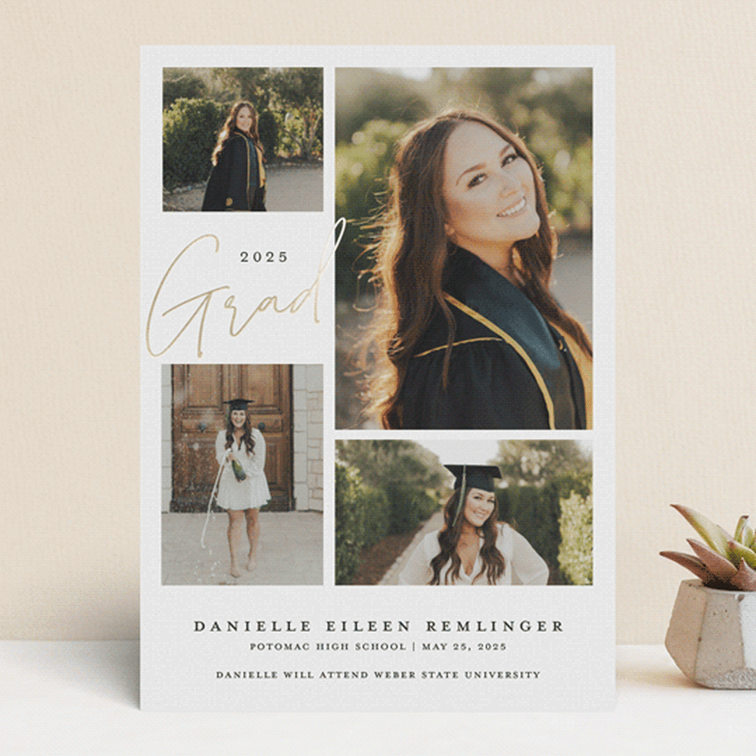"Around the Corner" - Graduation Announcements in Cloud by That Girl Press - Front