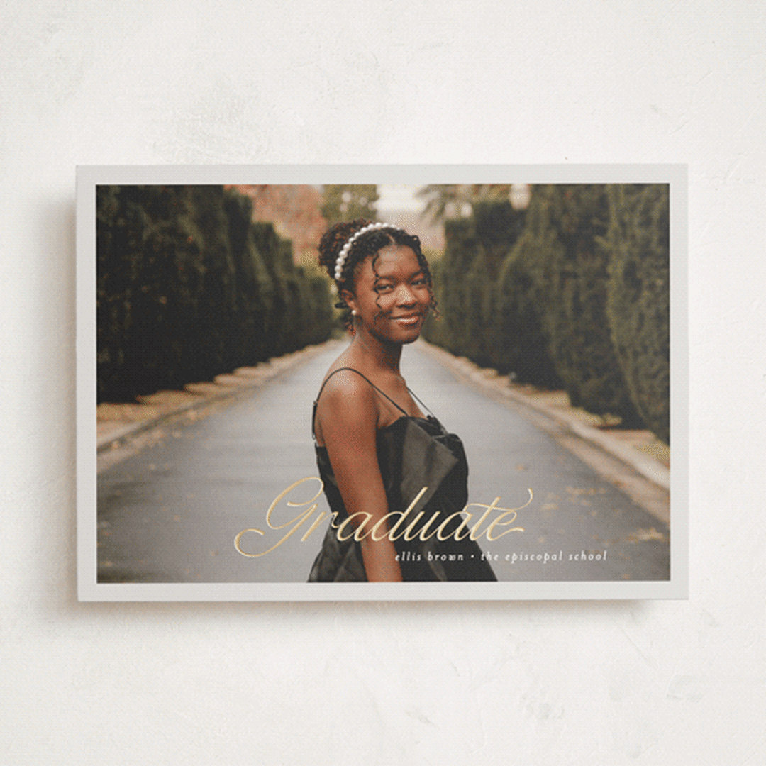 "Graduate" - Graduation Announcements in Slate by Pati Cascino - Front