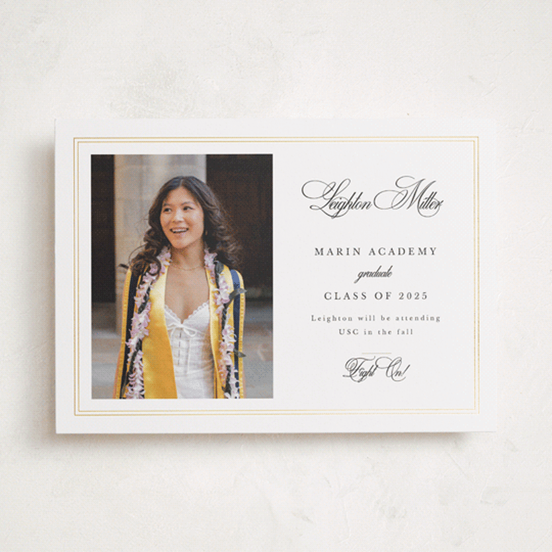 "Traditionally" - Graduation Announcements in Pearl by Sarah Brown - Front
