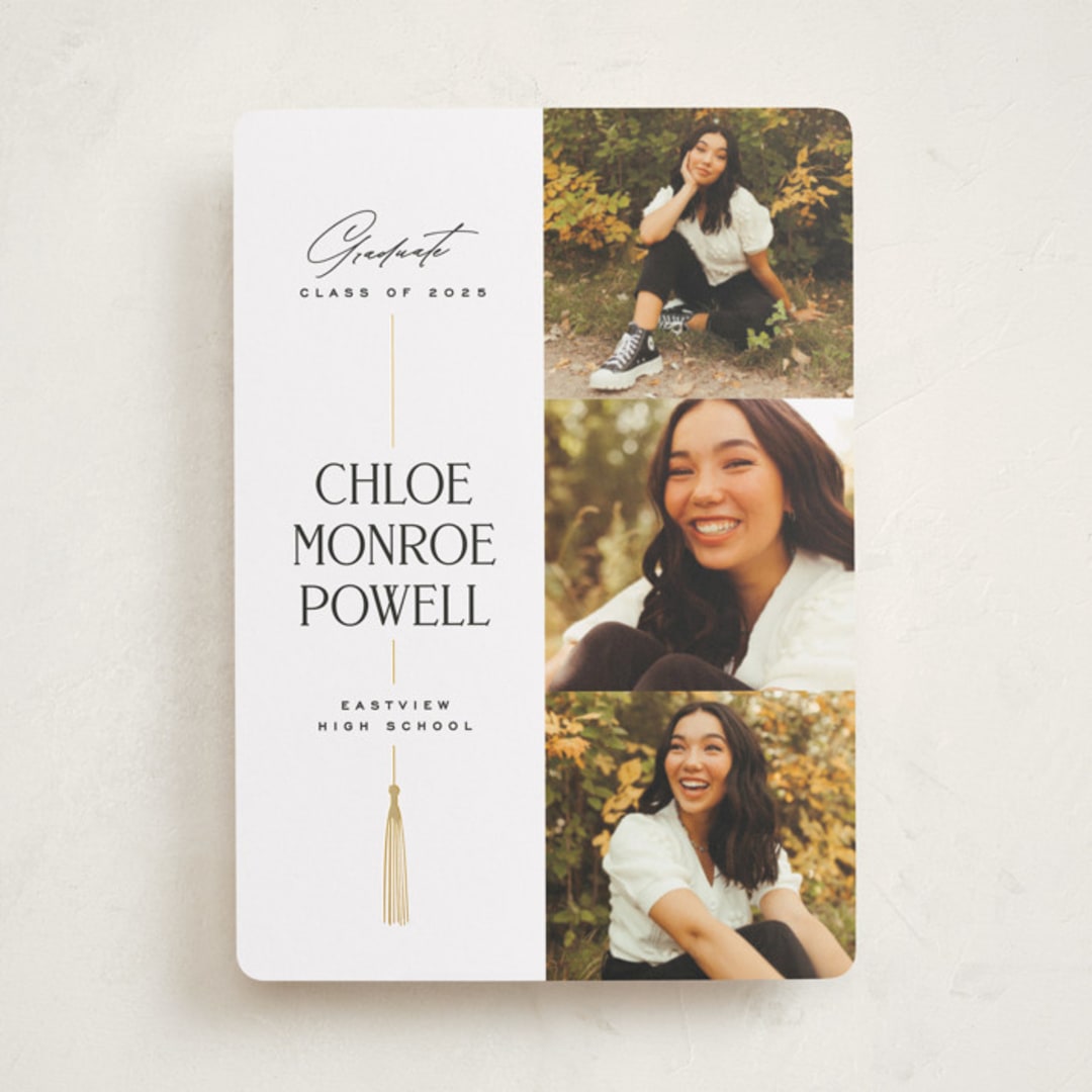 "Stacked tassel" - Graduation Announcements in Ink by Jessica Corliss - Front