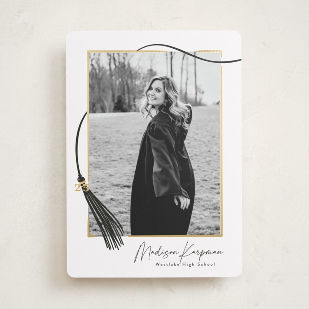 "tassel wrapped" - Graduation Announcements in Onyx by Kamala Nahas - Front