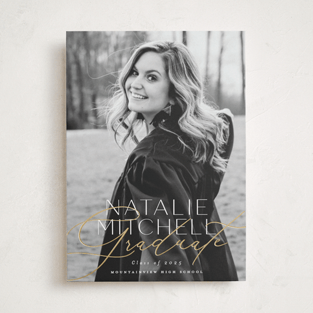 "Pure Elegance" - Graduation Announcements in Cotton by Carolyn Nicks - Front