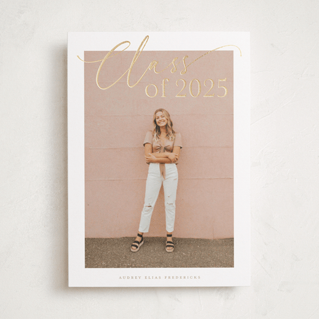 "Scripted Graduation Year" - Graduation Announcements in Cloud by Jackie Crawford - Front