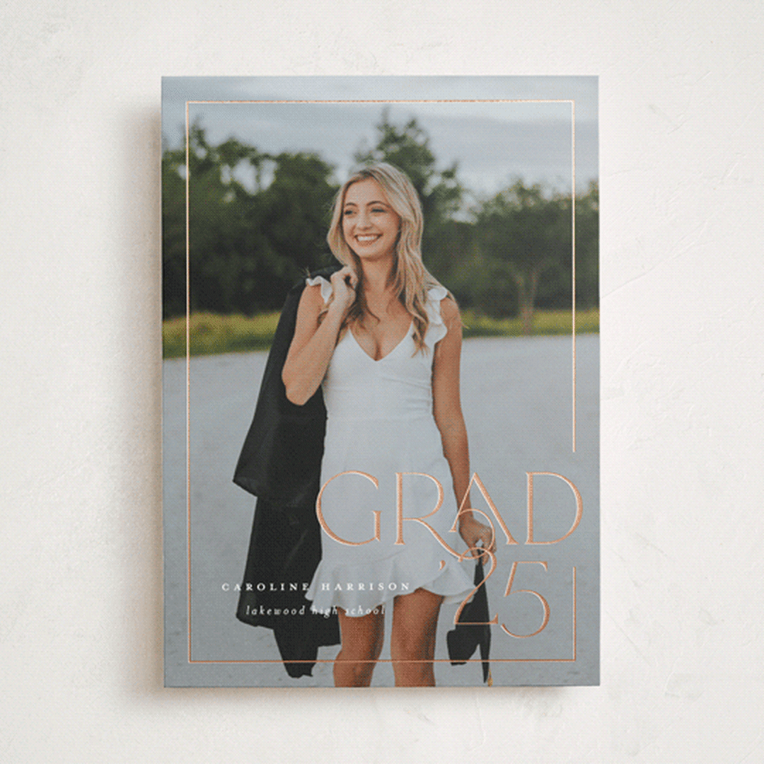 "Broken Border" - Graduation Announcements in Snow by Lauren Chism - Front