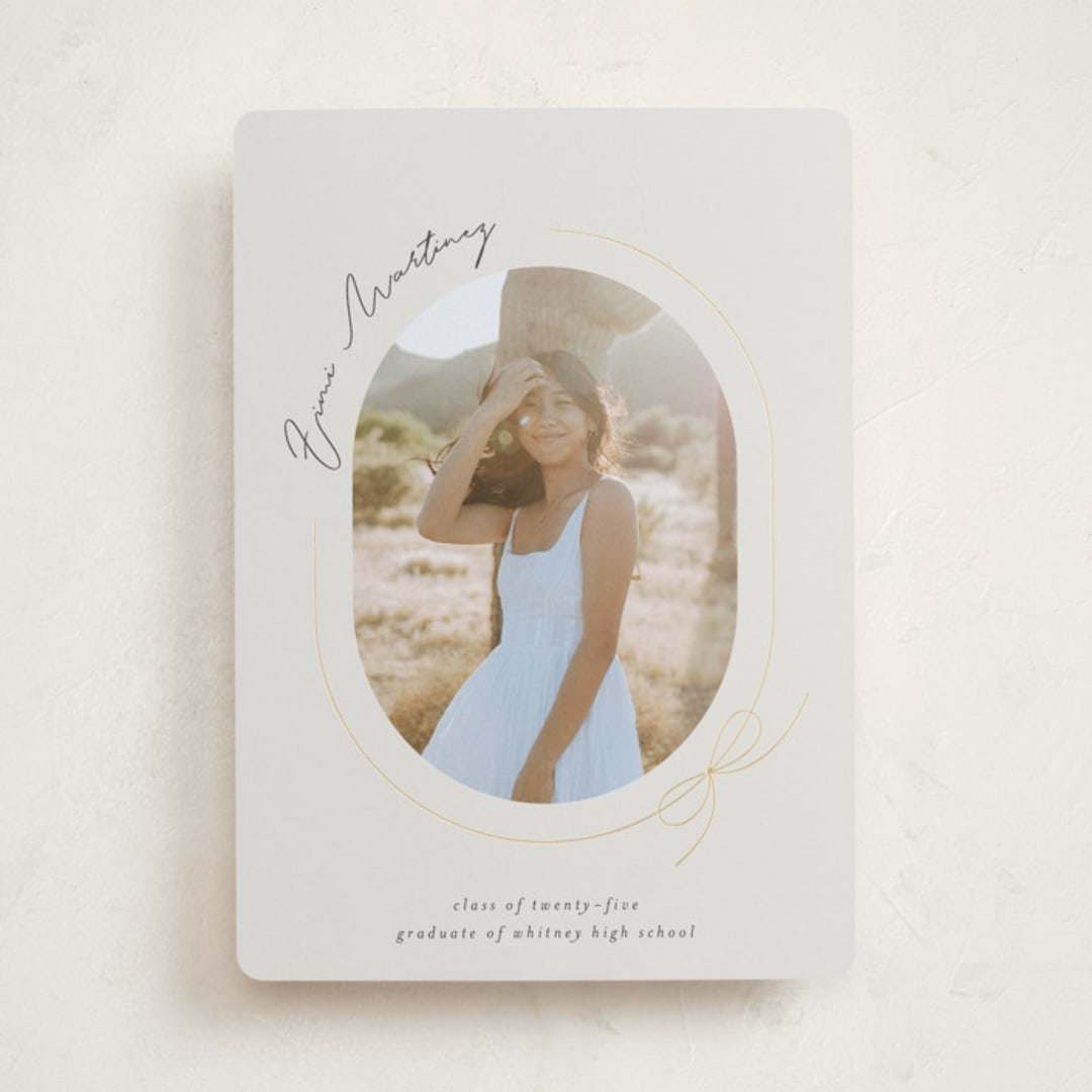 "Etna" - Graduation Announcements in Latte by Blustery August - Front