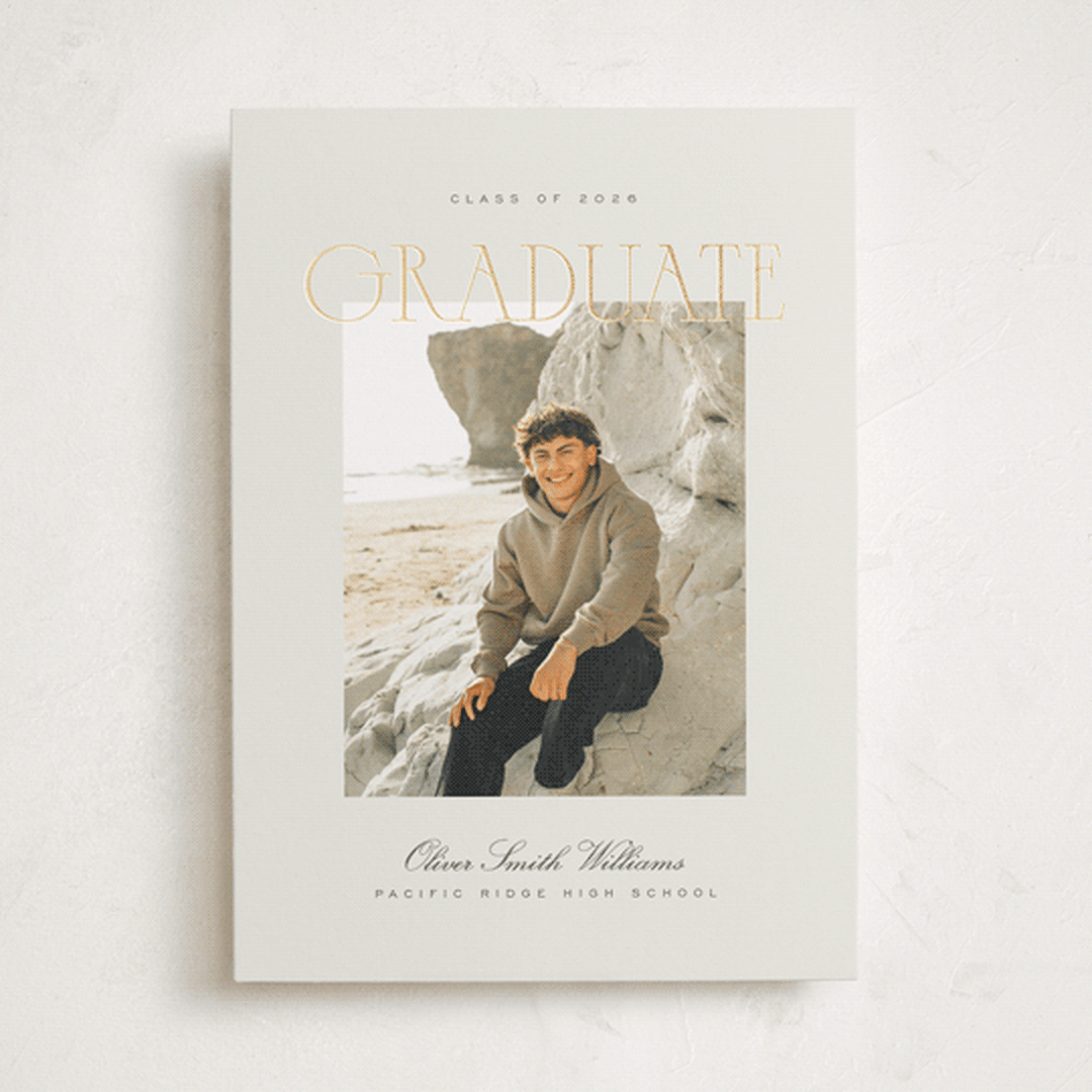 "Timeless Achievement" - Graduation Announcements in Linen by Ana de Sousa - Front