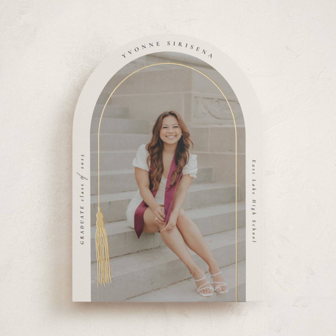 "Tassel Arch" - Graduation Announcements in Crepe by Corinne Malesic - Front