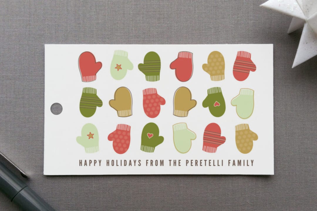 "Warm and Fuzzy" - Gift Tags in Gold by Sandra Picco Design - Front