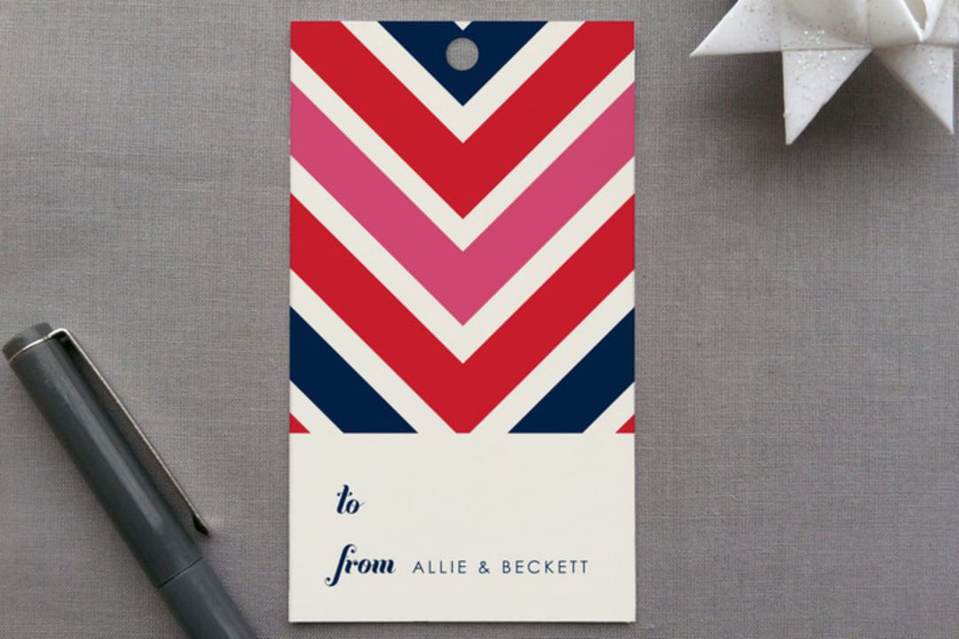 "Swiss Alps 1978" - Gift Tags in Navy by Megan Davis - Front