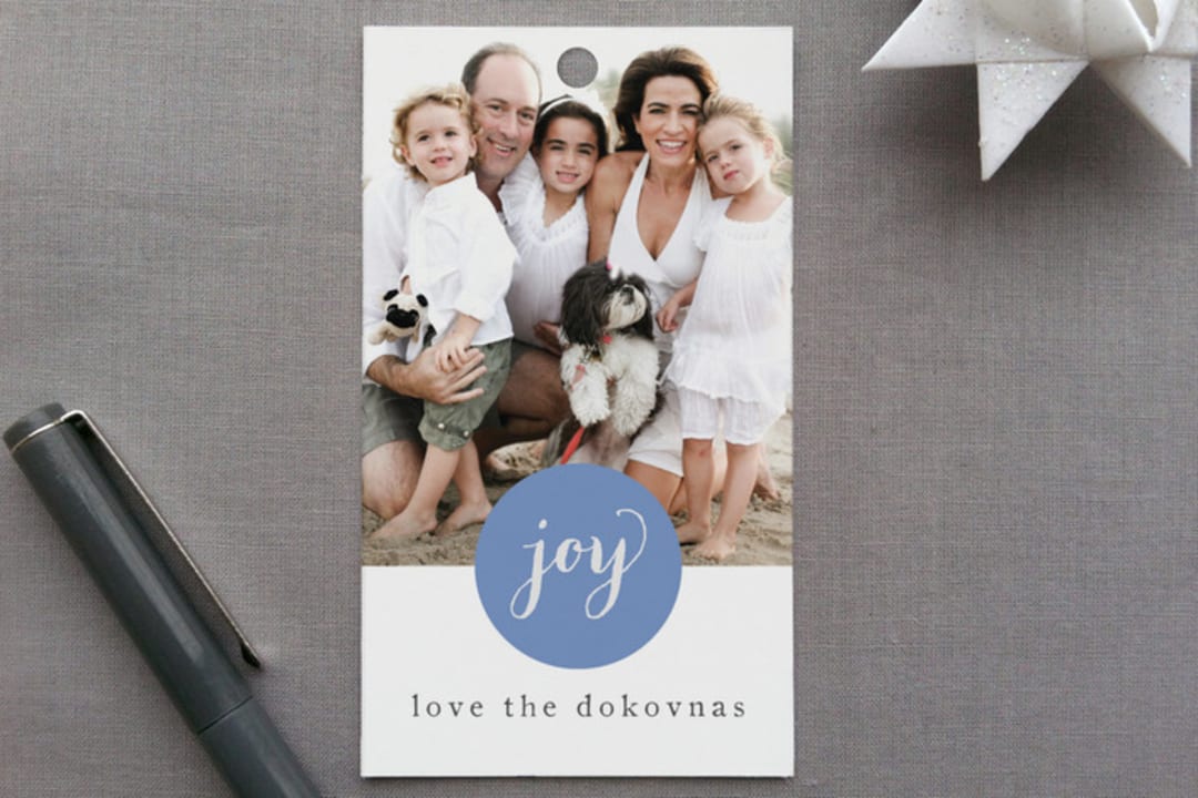 "Simply Joy" - Gift Tags in Azure by jmelianne - Front