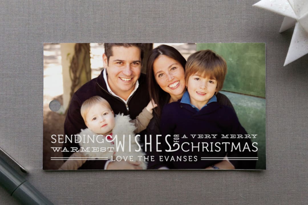 "Warmest Wishes" - Gift Tags in Snow by Lehan Veenker - Front
