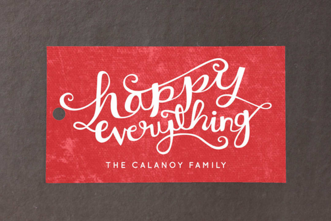 "Happy Everything" - Gift Tags in Cherry by Kristen Smith - Front