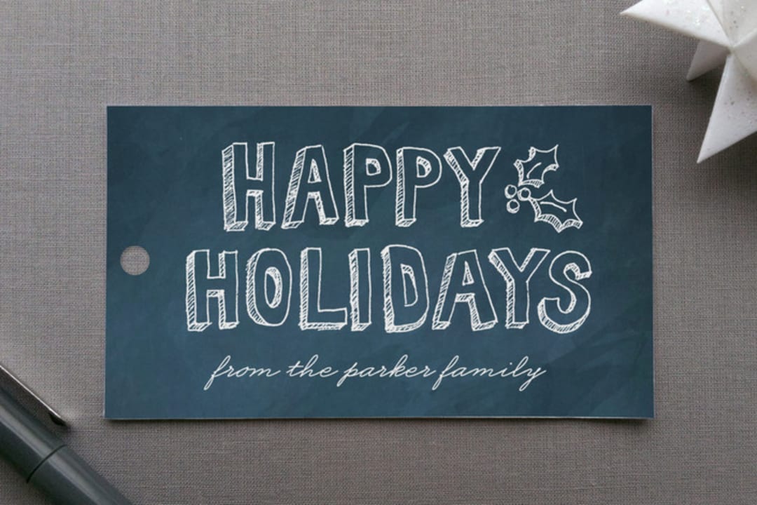"Hand Drawn Holiday" - Gift Tags in White Chalk by Hooray Creative - Front