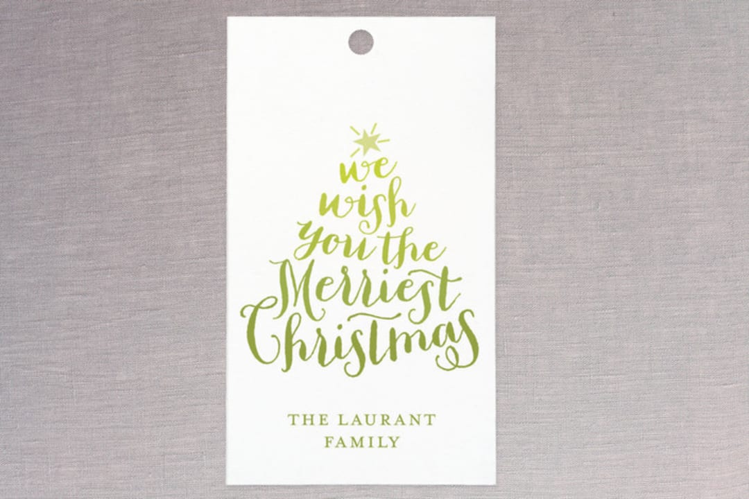 "Ombre" - Gift Tags in Lemon Lime by Lauren Chism - Front