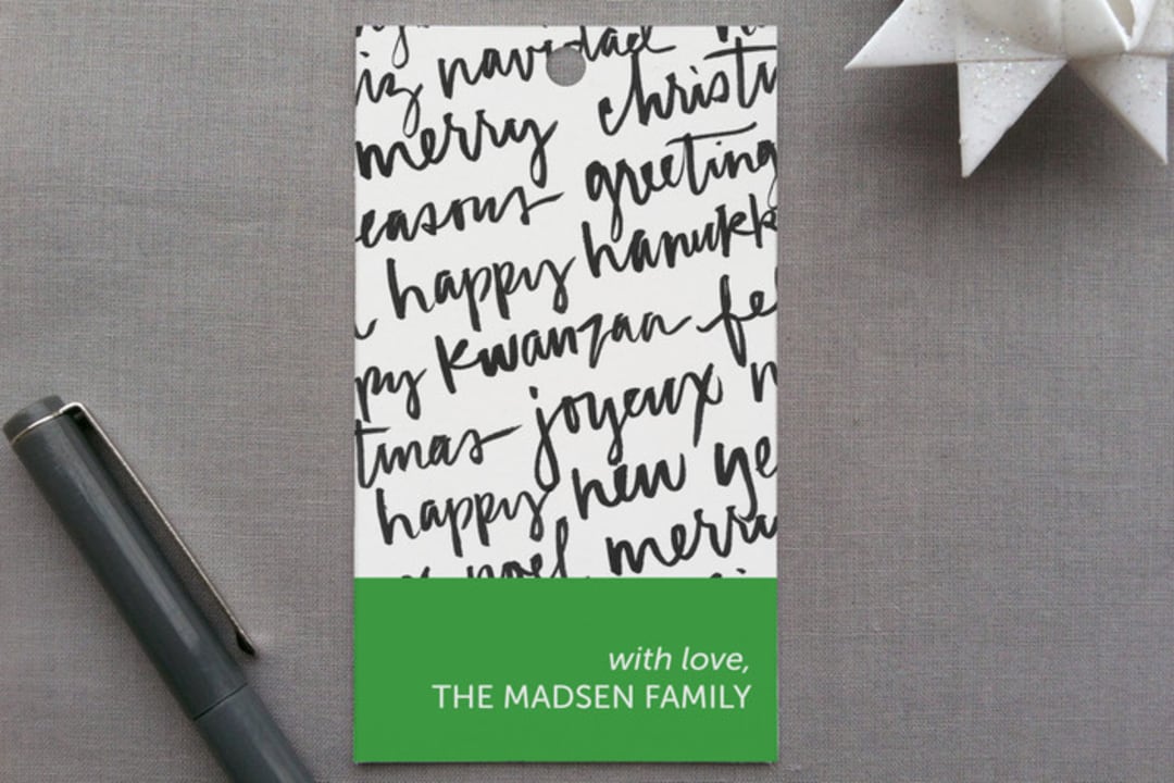 "All of the Above" - Gift Tags in Emerald by Rebecca Daublin - Front