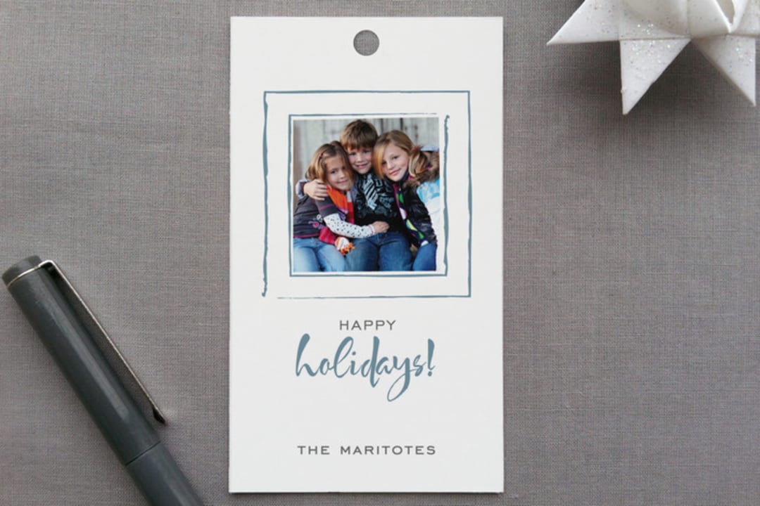 "Family Wall" - Gift Tags in Slate Blue by Roxy Cervantes - Front