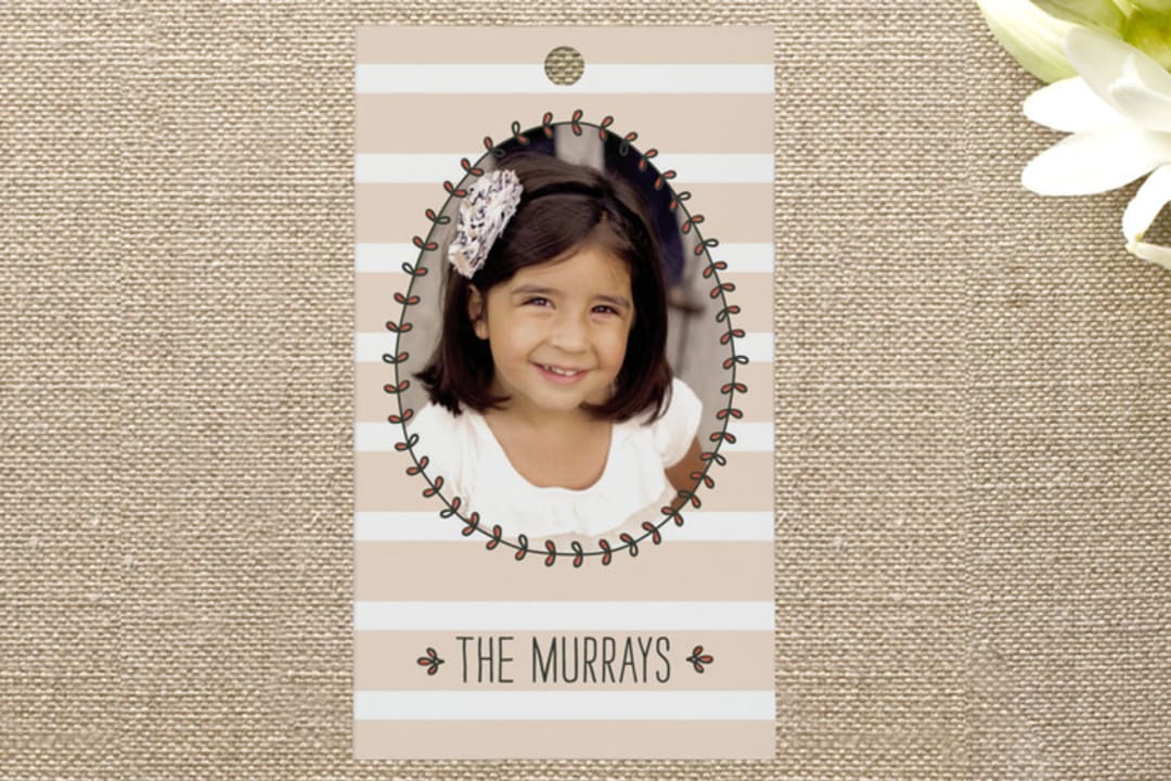 "Egg Frame" - Gift Tags in Pink Peach by Alston Foster - Front