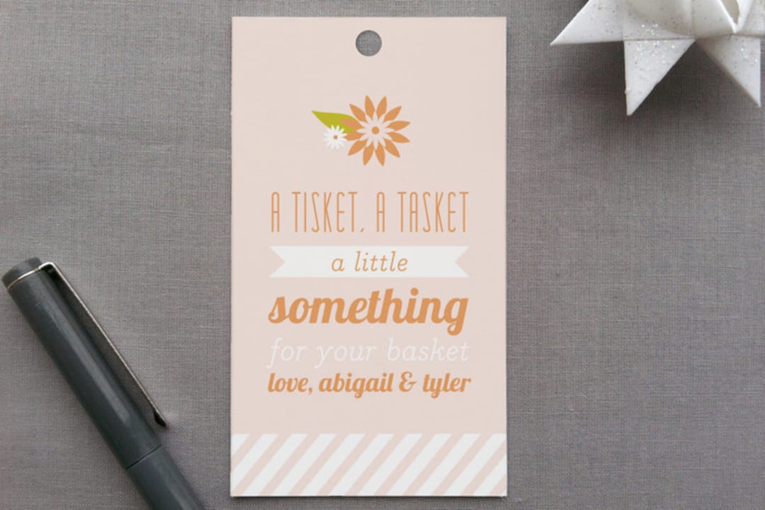"Tisket a Tasket" - Gift Tags in Sherbet by Laura Hankins - Front