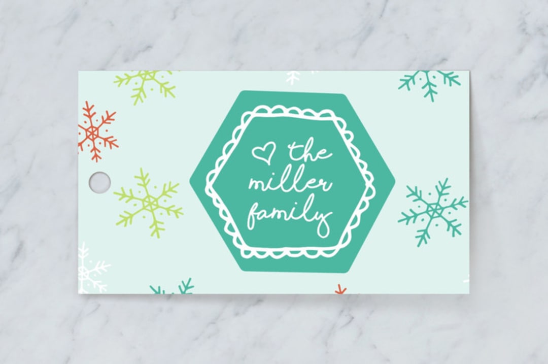 "Hexie Snowflake" - Gift Tags in Modern by Sara Curtis - Front