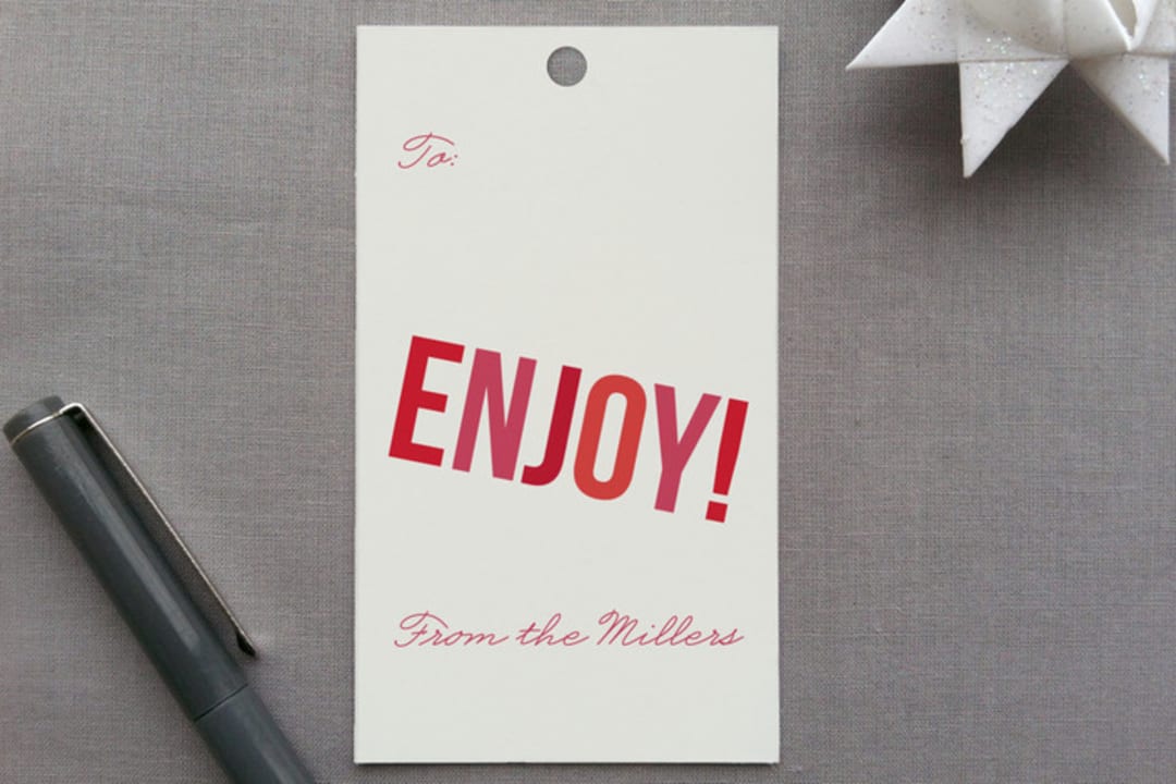 "Enjoy!" - Gift Tags in Sangria by Melanie Severin - Front