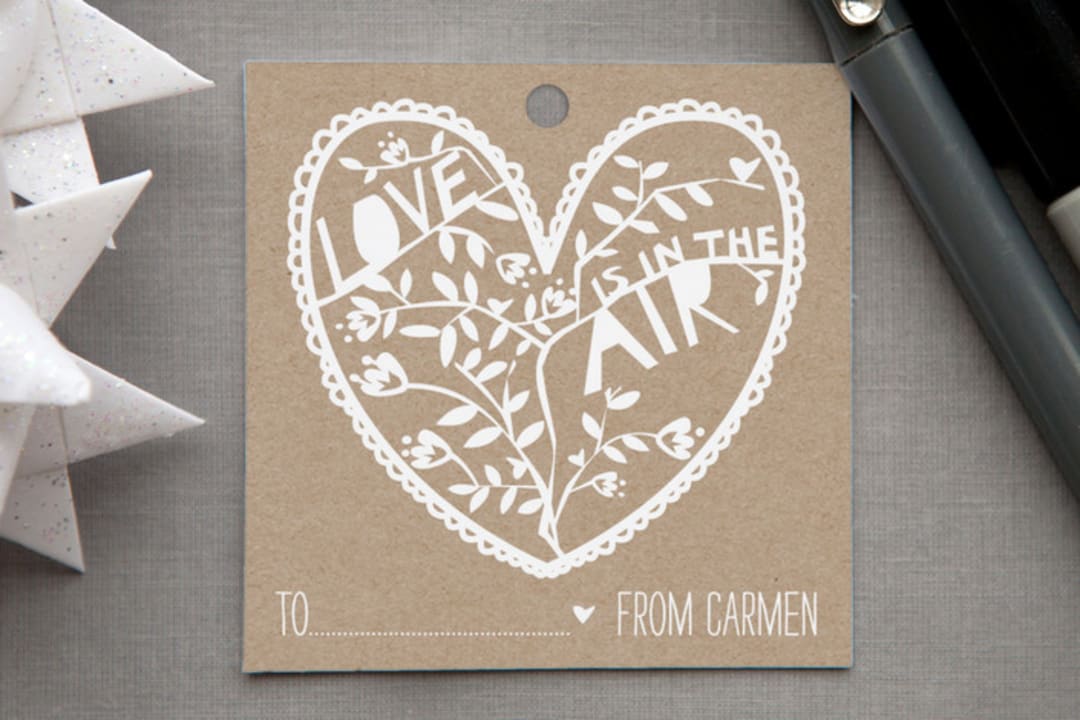 "Paper Cut Tag" - Gift Tags in Kraft by Jen - Front