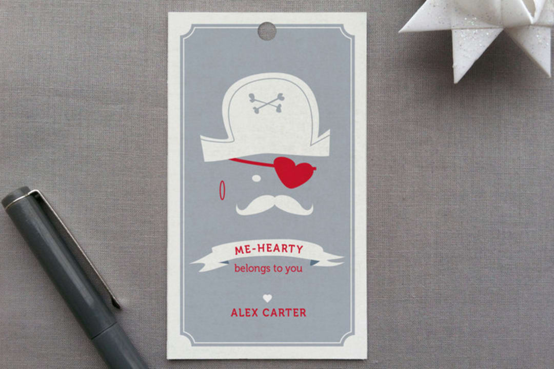 "Pirate Heart" - Gift Tags in Wedgewood by Jen - Front