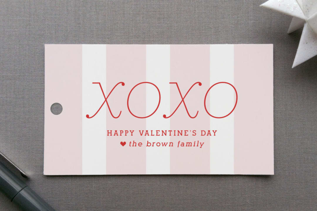 "XOXO" - Gift Tags in Ruby Red by Lauren Chism - Front