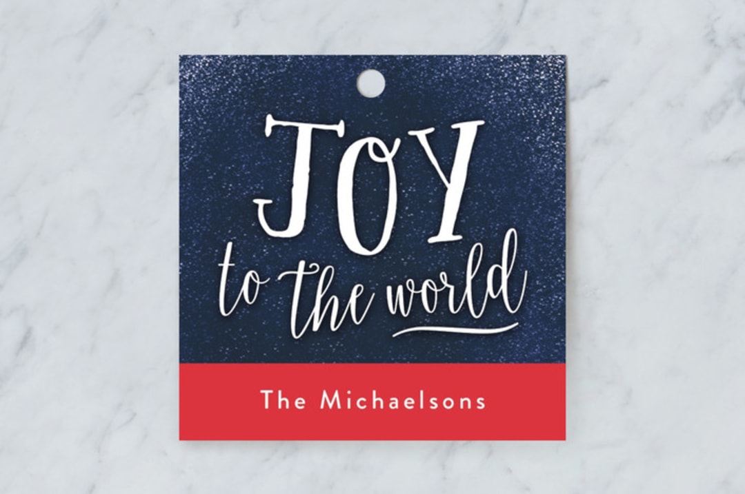 "Snow Globe Wishes" - Gift Tags in Candy Cane by Kelly Nasuta - Front
