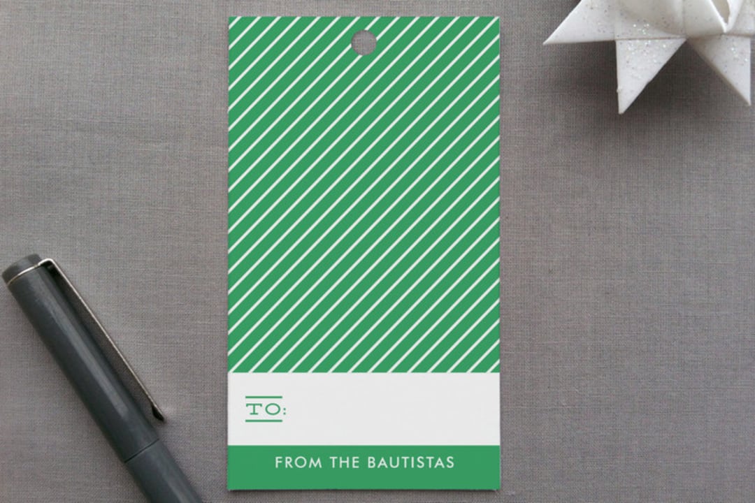 "Festive Greetings" - Gift Tags in Emerald by Tanya Lee of Frooted Design - Front