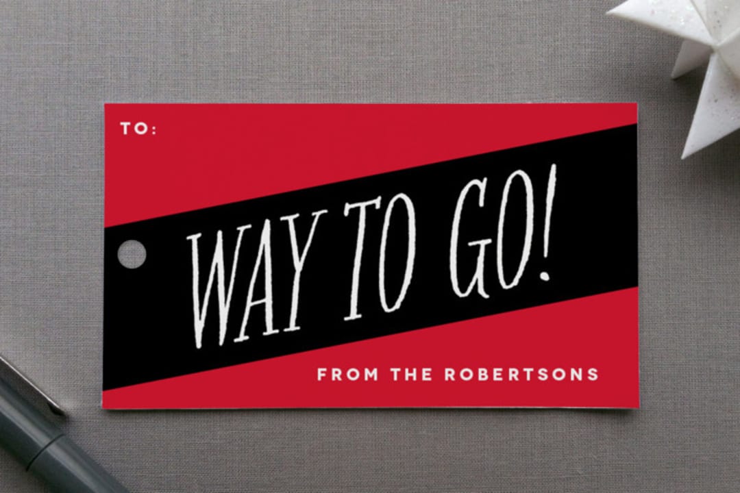 "My Stripe" - Gift Tags in Cherry by Carrie ONeal - Front