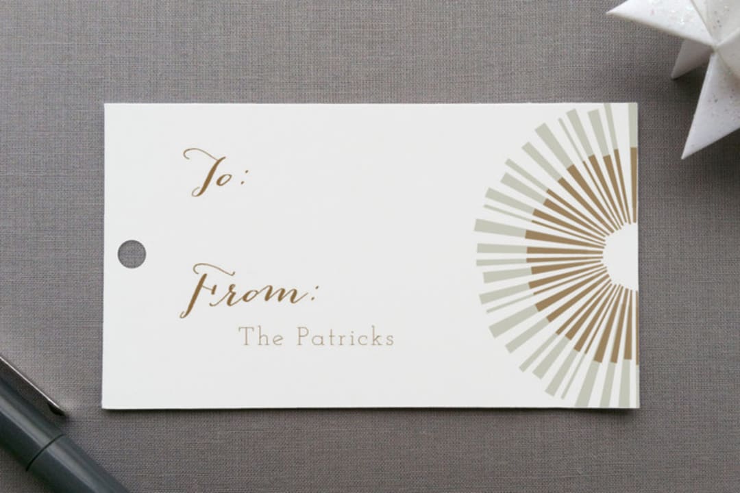 "Shimmer" - Gift Tags in Golden by Kelly Ventura - Front